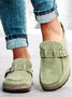 Women Soft Sole Casual Comfy Leather Slip On Sandals