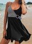 Geometric Conservative Thin Belly Cover Skirt Tankini