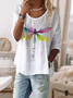Casual Dragonfly Short Sleeve Top