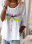 Casual Dragonfly Short Sleeve Top