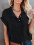 Casual Short sleeve Shirt Collar Plus Size Blouses