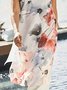 V Neck Floral Sleeveless Plus Size Casual Dresses