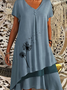 Dandelion Loosen V Neck Short Sleeve Woven Dress