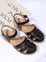 Vintage Covered Toe Roman Wedge Sandals