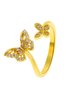 Leisure Vacation Full Diamond Butterfly Geometric Open Ring Commuter Party Jewelry