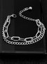 Fashion Vintage Thick Chain Multilayer Bracelet T-Shirt Jewelry