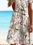 Vacation Floral Casual Loosen Midi Dresses