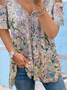 Floral Printed Loosen Casual T-Shirt