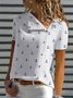 Geometric Short Sleeve Lapel Plus Size Casual Shirts