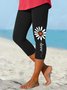 Casual Floral Skinny High Stretch Leggings