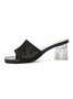 Elegant Clear Crystal Block Heel Flyknit Mesh Sandals