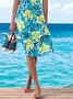 Floral V Neck Casual Vacation A-Line Dresses