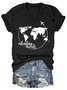 Adventure World Map Women's Casual Cotton Blends T-Shirt