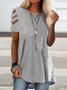 Casual Short Sleeve Round Neck Plus Size Tops T-shirts