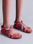 Ethnic Graphic Print Vintage Vacation Straps Flat Sandals