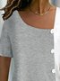 Casual  Asymmetrical Loose Short Sleeve T-Shirt