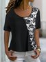 Casual Plain Crew Neck Loose Short Sleeve T-Shirt