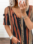Casual Loose Striped Printed T-Shirt