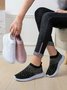 Rhinestone Design Portable Overfoot Lightweight Flyknit Sneakers