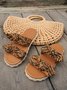 Vintage Leopard Weave Platform Slippers