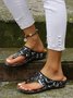 Floral Embroidered Gradient Print Casual Beach Flip Flop