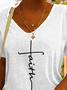 Plus size Faith Printed Casual T-Shirt