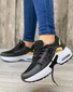 Mesh Panel Synthetic Leather Shock Absorbing Sneakers