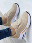 Mesh Panel Synthetic Leather Shock Absorbing Sneakers
