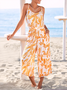 Plus size Casual Printed Sleeveless Jumpsuit & Romper