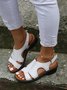 Stretch Hollow Upper Velcro Portable Casual Comfort Wedge Sandals