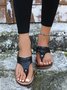 Hollow Breathable Retro Casual Wedge Flip-Flops