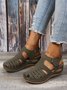 Cutout Breathable Vintage Casual Wedge Roman Sandals