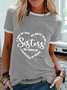 Side By Side Or Miles Apart Sisters Will Always Be Connected By Heart T-shirt