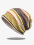 Hat Scarf Dual Purpose Retro Casual Striped Pattern Knit Warm/Windproof