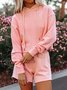 Casual Plain Hoodie Long Sleeve Loose Two Piece Sets