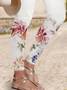 Jersey Floral Printed Regular Casual Pants