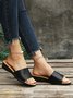 Solid Color Simple Casual Wedge Slippers