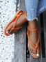 Metal Chain Straw Sole Thong Sandals