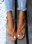 Metal Chain Straw Sole Thong Sandals