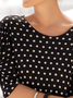 Casual Polka Dots Half Sleeve T-Shirt