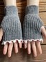 Retro Cartoon Shark Pattern Gloves Warm Knit Gloves