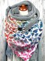 Gradient Butterfly Print Triangle Scarf Autumn/Winter Warmth