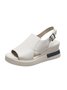 Comfortable Soft Leather Platform Wedge Fish Mouth Shoes