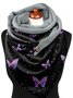 Casual Butterfly Print Triangle Scarf Warm/Windproof