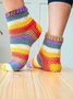 Women Casual Ombre Spring Warmth Daily Thanksgiving Day Yarn/Wool yarn Floor Socks Regular Socks