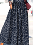 Plus size Casual Polka Dots Long Sleeve Cold Shoulder Dresses