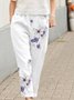 Butterfly Pockets Loose Casual Elastic Waist Pants