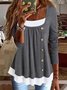 Casual Plain Button-embellished Long-sleeve Knitted Top