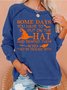 Womens Funny Helloween Letter Print Casual Sweatshirt