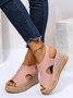 Vintage Wedge Platform Fish Mouth Sandals